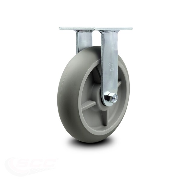 Service Caster 8 Inch Thermoplastic Rubber Wheel Rigid Caster with Roller Bearing SCC SCC-30R820-TPRRD - main